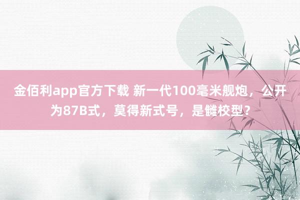 金佰利app官方下载 新一代100毫米舰炮，公开为87B式，莫得新式号，是雠校型？