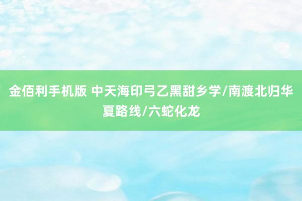 金佰利手机版 中天海印弓乙黑甜乡学/南渡北归华夏路线/六蛇化龙