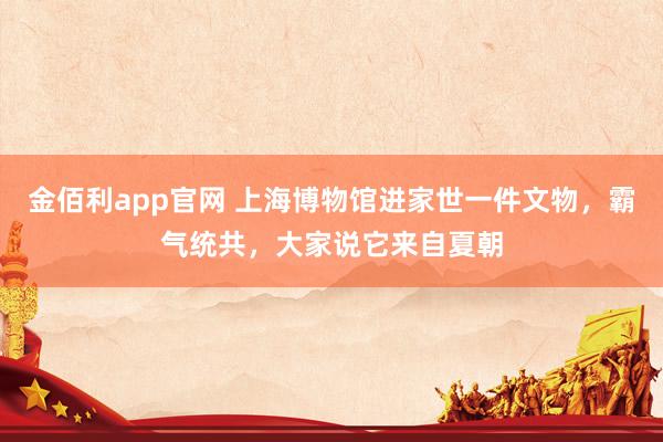 金佰利app官网 上海博物馆进家世一件文物，霸气统共，大家说它来自夏朝